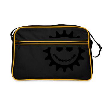 Bike Smiley - Sac Retro - noir/or - Devant