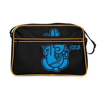 Ganesha Elephant No.05_2c - Retro Bag - black/gold - Front