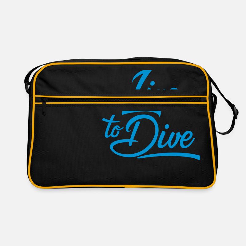 Tauchen - Retro Tasche - Schwarz/Gold