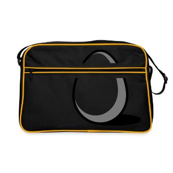 Ein Ei - Retro Tasche - Schwarz/Gold - Vorne