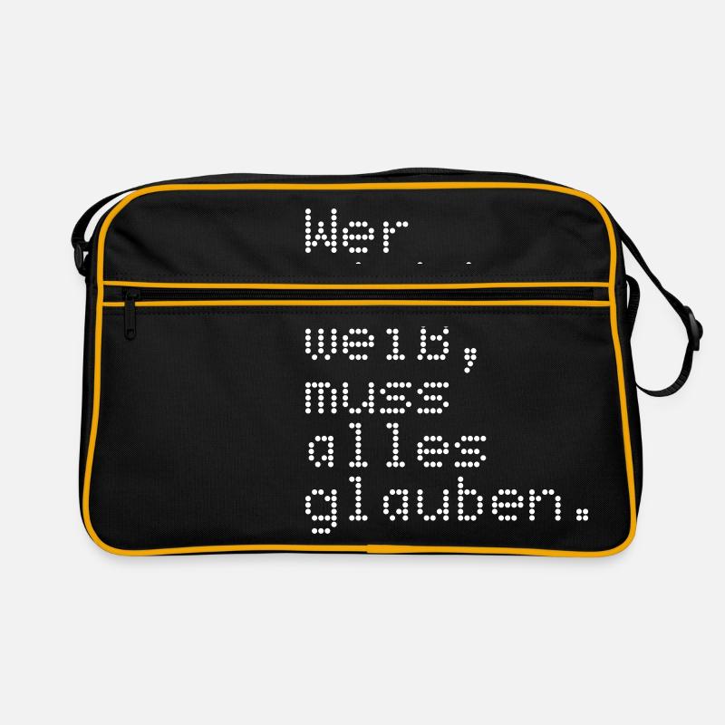 He who knows nothing, everything must believe - Retro Bag - black/gold
