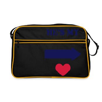 J'AIME MON WEIRDO - Sac Retro - noir/or - Devant