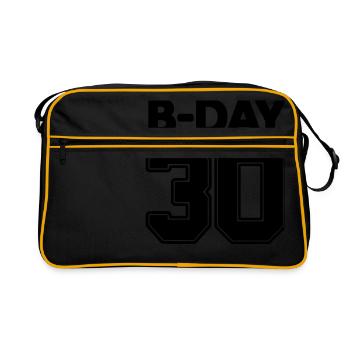 30 numéros de numéro d'anniversaire rond numéro de maillot - Sac Retro - noir/or - Devant
