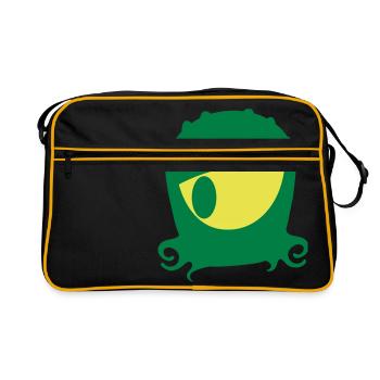 GREEN KRAKEN mer océan tentacule monstre ALIEN! - Sac Retro - noir/or - Devant