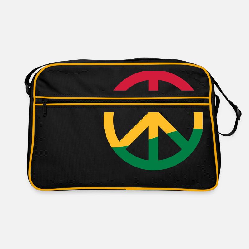 Peacezeichen Rastafari Reggae Musik Frieden Pace Retro Tasche