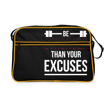 Soyez plus fort que vos excuses EPS blanc de remise en forme - Sac Retro - noir/or - Devant