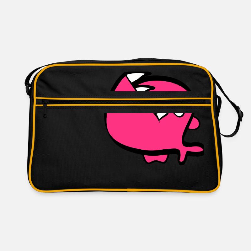 Roter Piranha - Retro Tasche - Schwarz/Gold