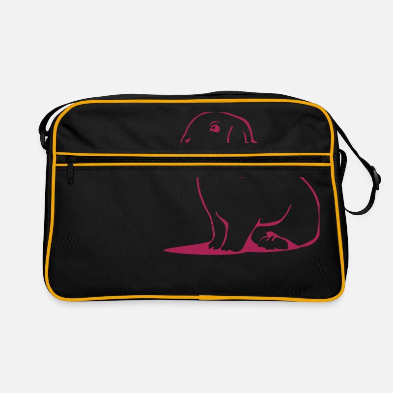Zwergwidder - Hase - Widder - Retro Tasche - Schwarz/Gold