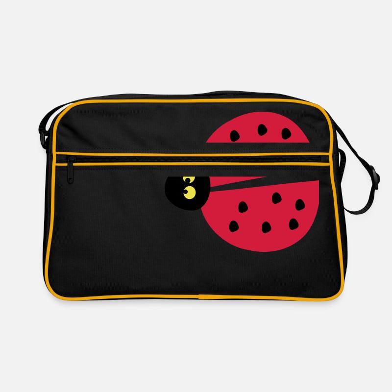 Marienkäfer Insekten - Retro Tasche - Schwarz/Gold