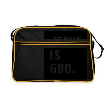 Jesus is God. - Retro Tasche - Schwarz/Gold - Vorne
