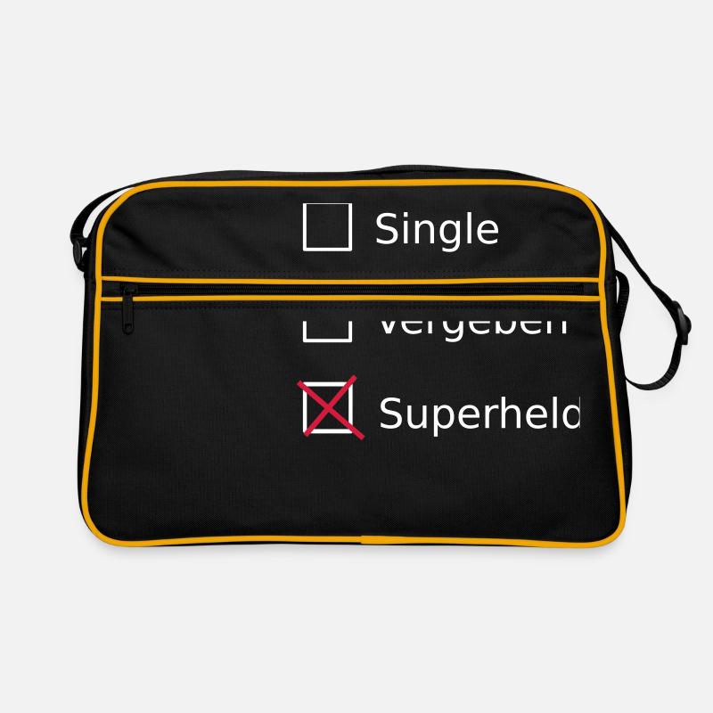 Single Vergeben Superheld - Retro Tasche - Schwarz/Gold