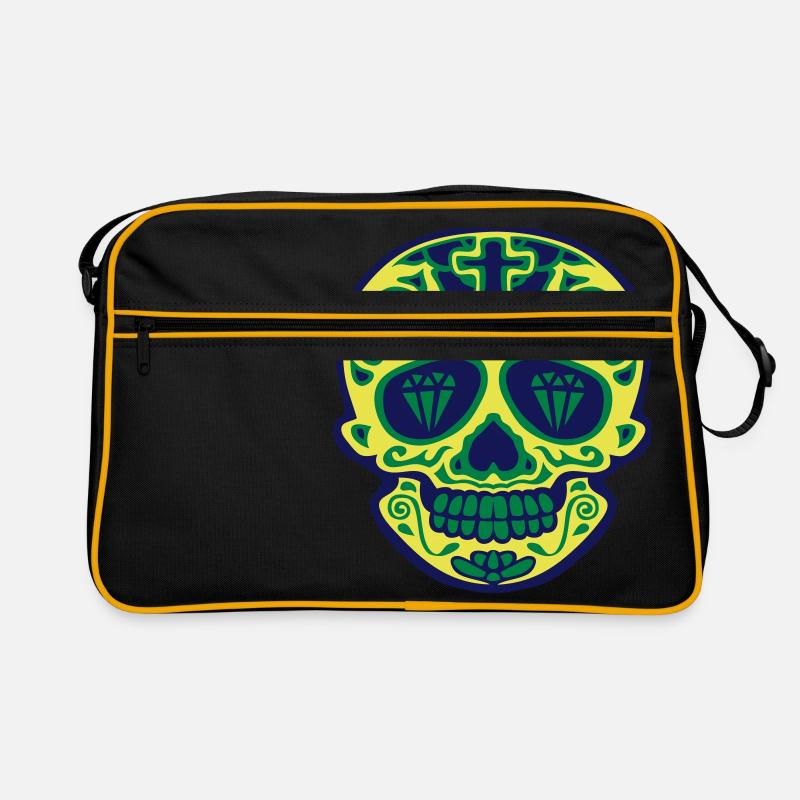 Mexican dead head tetedemort skull Retro Bag