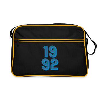 1992 Geburtsjahr | Farben änderbar - Retro Tasche - Schwarz/Gold - Vorne