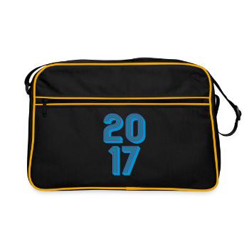 2017 Geburtsjahr | Farben änderbar - Retro Tasche - Schwarz/Gold - Vorne