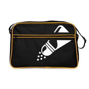 Salt shaker, pepper shaker gift for chefs - Retro Bag - black/gold - Front