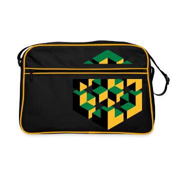 impossible figure Escher cube geometry fantasy - Retro Bag - black/gold - Front