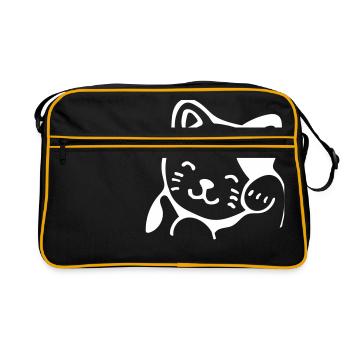 Happy cat - Retro Bag - black/gold - Front