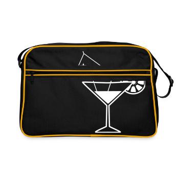 Pina colada cocktail Martini cadeau d'été en verre - Sac Retro - noir/or - Devant