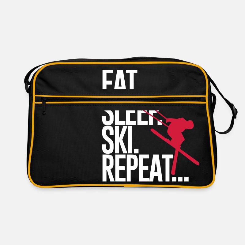 Eat. Sleep. Ski. Repeat... Retro Tasche