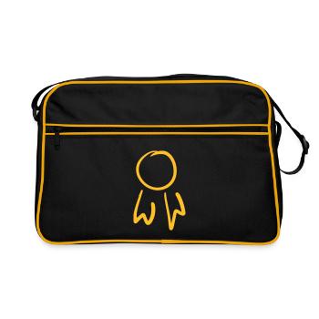 Badge carré / Modèle de commande. Griffonner. - Sac Retro - noir/or - Devant