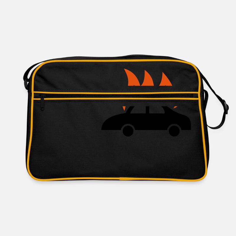brennendes Auto - burning car Retro Tasche