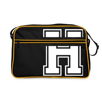 h - Retro Bag - black/gold - Front