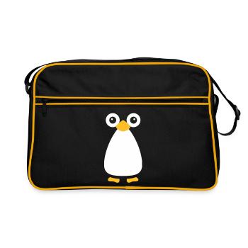 Vecteur mignon pingouin - Sac Retro - noir/or - Devant