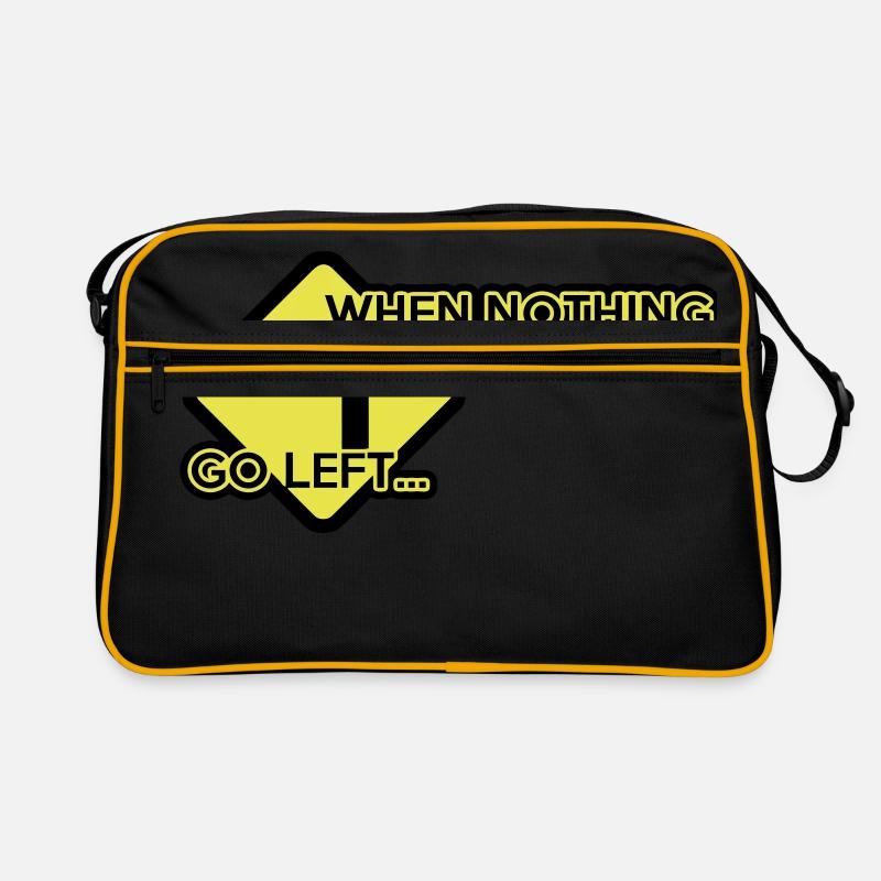 Quand rien ne va plus, allez à gauche! - Sac Retro - noir/or