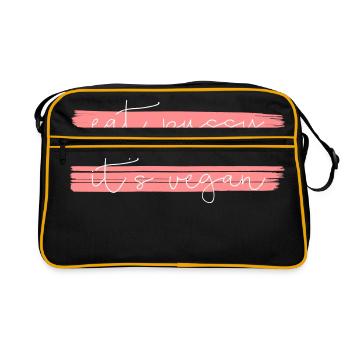 EAT PUSSY IT'S VEGAN - Sac Retro - noir/or - Devant