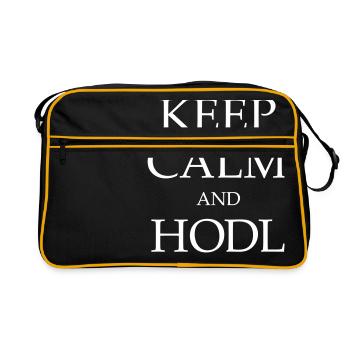 Gardez le calme et Hodl! - Sac Retro - noir/or - Devant
