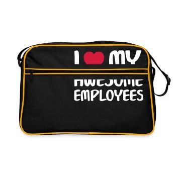 I Heart My Awesome Employees - Retro Tasche - Schwarz/Gold - Vorne