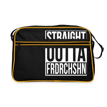 Straight outta Friedrichshain Berlin Hip Hop Rap - Retro Tasche - Schwarz/Gold - Vorne