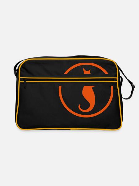 Seepferd - Retro Tasche - Schwarz/Gold - Vorne