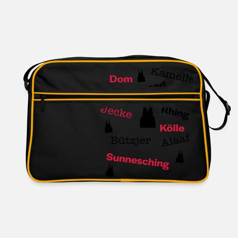 Kölsche Sprache - Retro Tasche - Schwarz/Gold