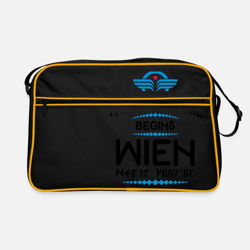 Wien - Retro Tasche - Schwarz/Gold