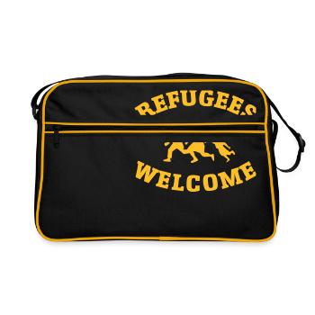 Refugees Welcome - Sac Retro - noir/or - Devant