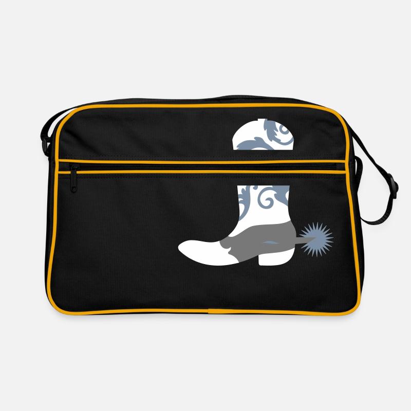 Cowboystiefel - Retro Tasche - Schwarz/Gold