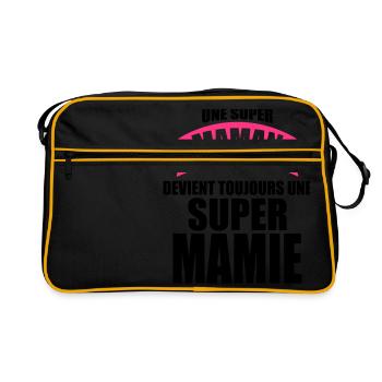 une super maman devient toujours une super mamie - Sac Retro - noir/or - Devant