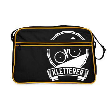 Kletterer (Radsport / Höhenmeter) - Retro Tasche - Schwarz/Gold - Vorne