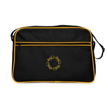 lézards cercle - Sac Retro - noir/or - Devant