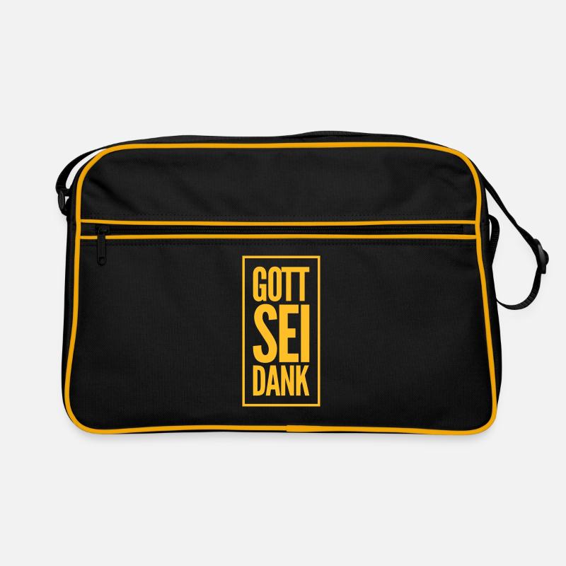 Gott sei Dank - Retro Tasche - Schwarz/Gold