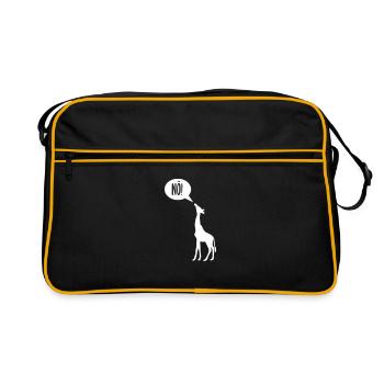 Giraffe says no and is offended - Retro Bag - black/gold - Front