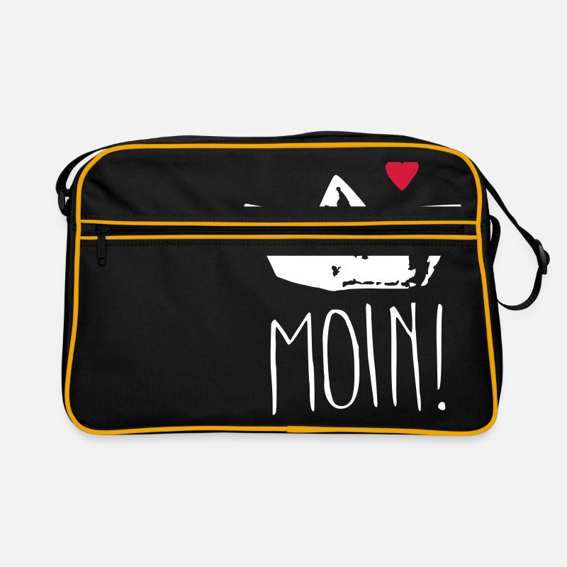 moin herz - Retro Tasche - Schwarz/Gold
