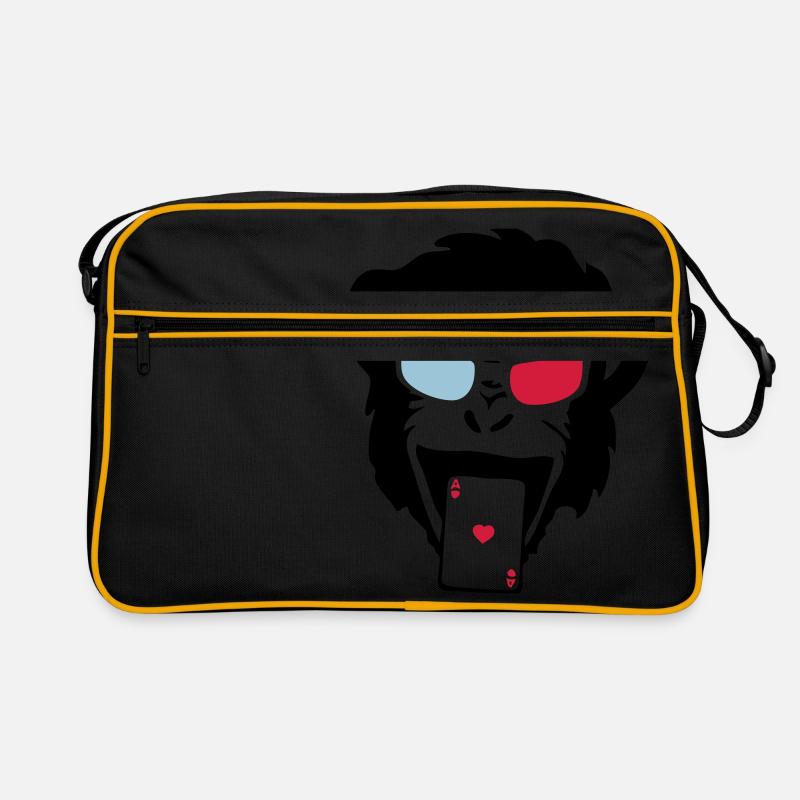 Affe Gorilla Affe tete5 poker2 Retro Tasche