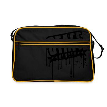graffiti drops spray stamp glue silhouette staff - Retro Bag - black/gold - Front