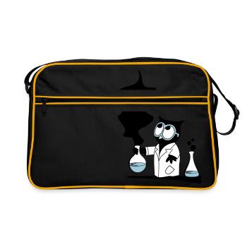 Dr rer nat Owl - Retro Tasche - Schwarz/Gold - Vorne