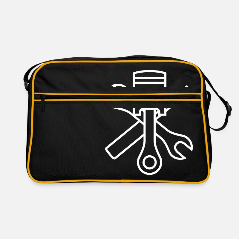 Pistons et outils 1c (+ votre texte) Sac Retro