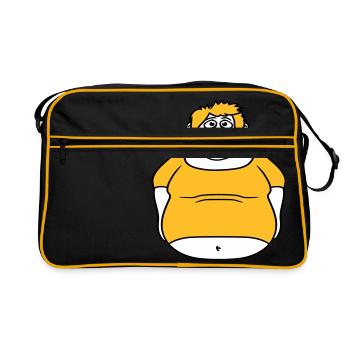 circle ball man fat thick clipart cartoon cartoon lu - Retro Bag - black/gold - Front