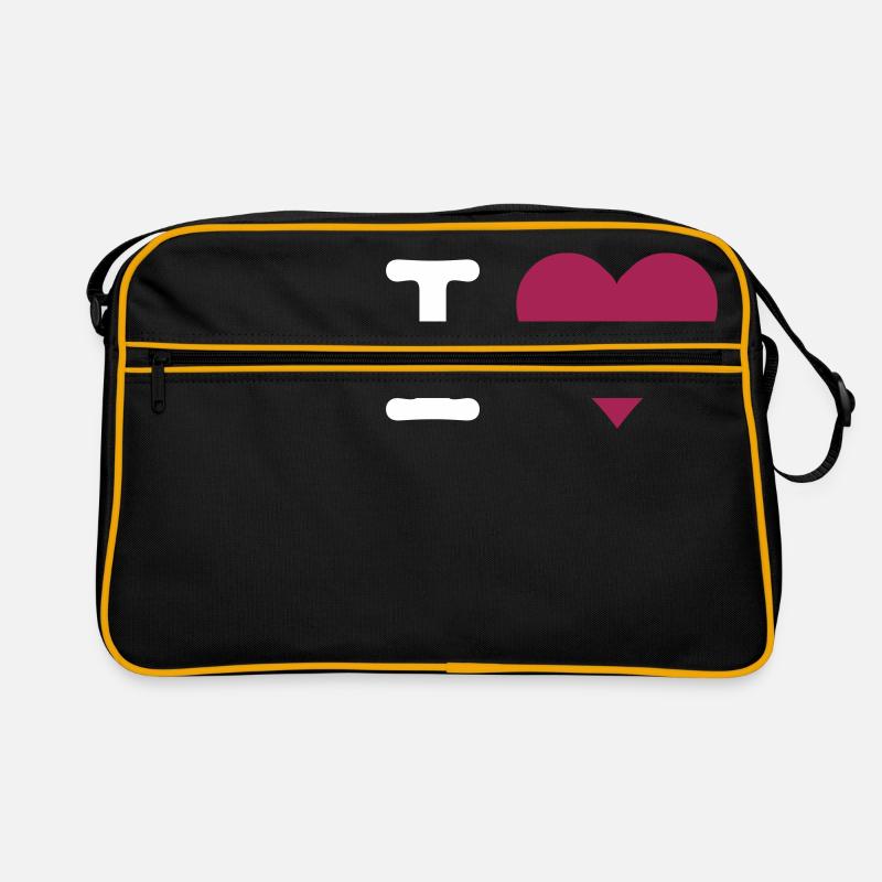 J'aime le coeur - Sac Retro - noir/or