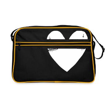 Coeur de crâne - Sac Retro - noir/or - Devant
